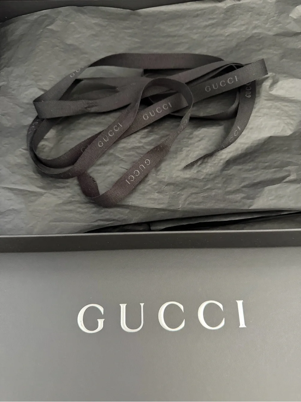 Gucci Clothing Empty Gift Box with Ribbon - Black New